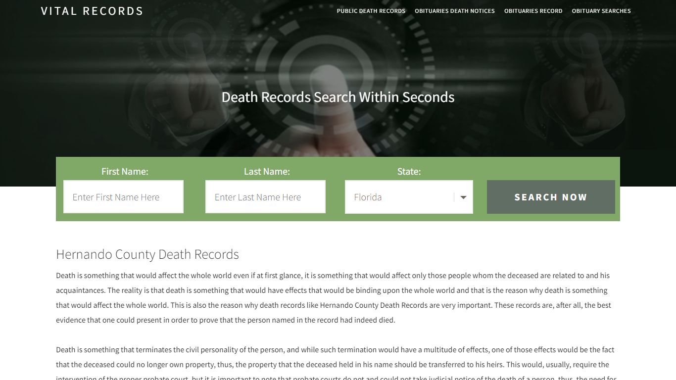 Hernando County Death Records |Enter Name and Search|14 ...